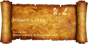 Ulbert Lilla névjegykártya